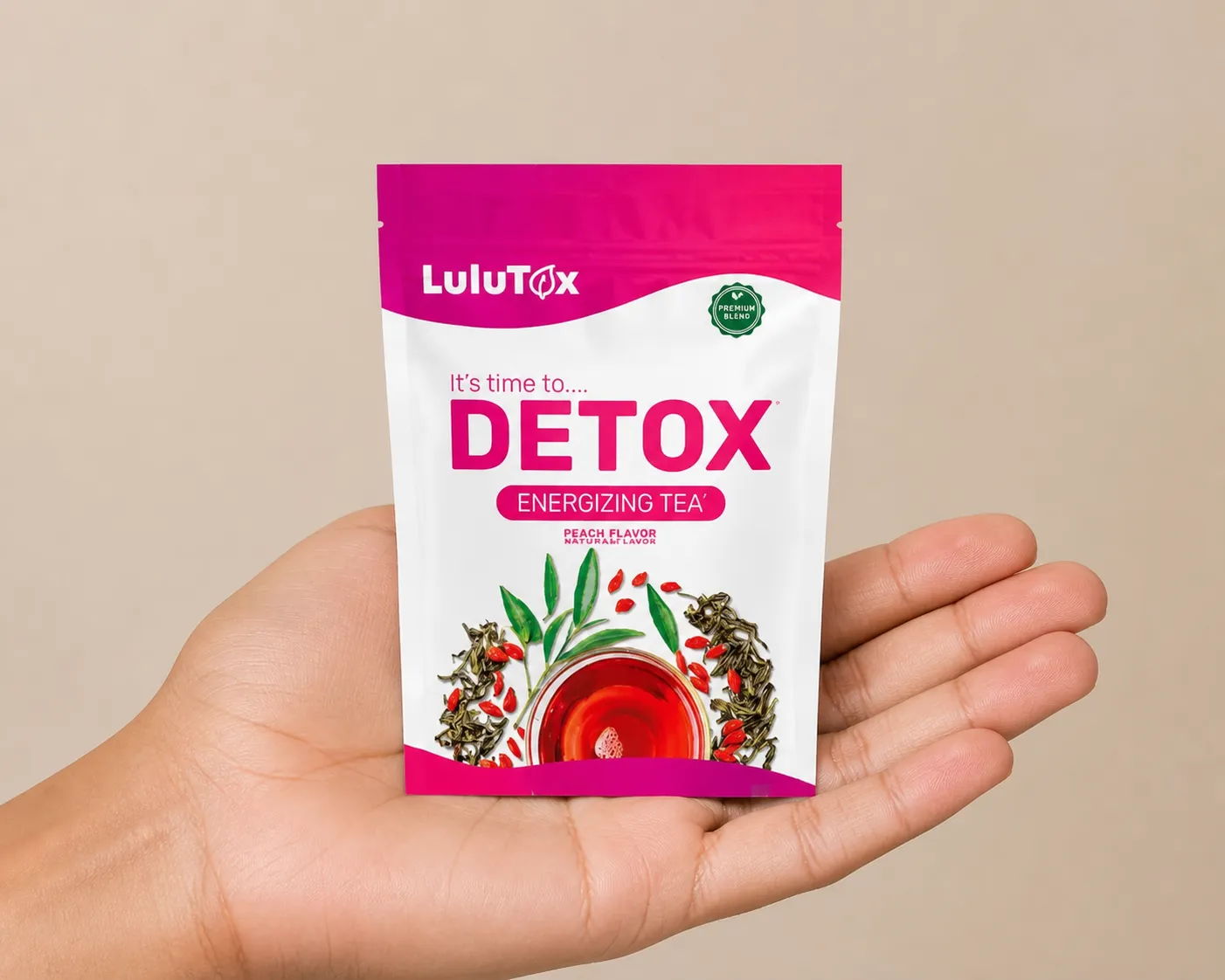 Lulutox Detox Tea — le produit en main