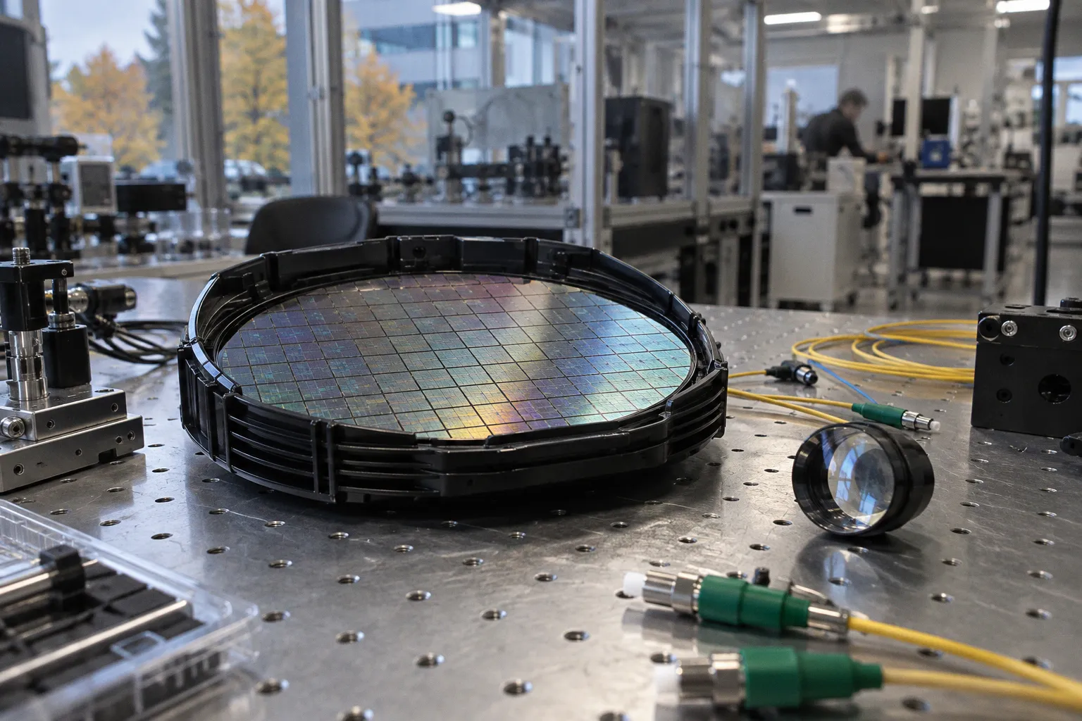 Production de masse pour les moteurs optiques PIC à intégration laser hétérogène